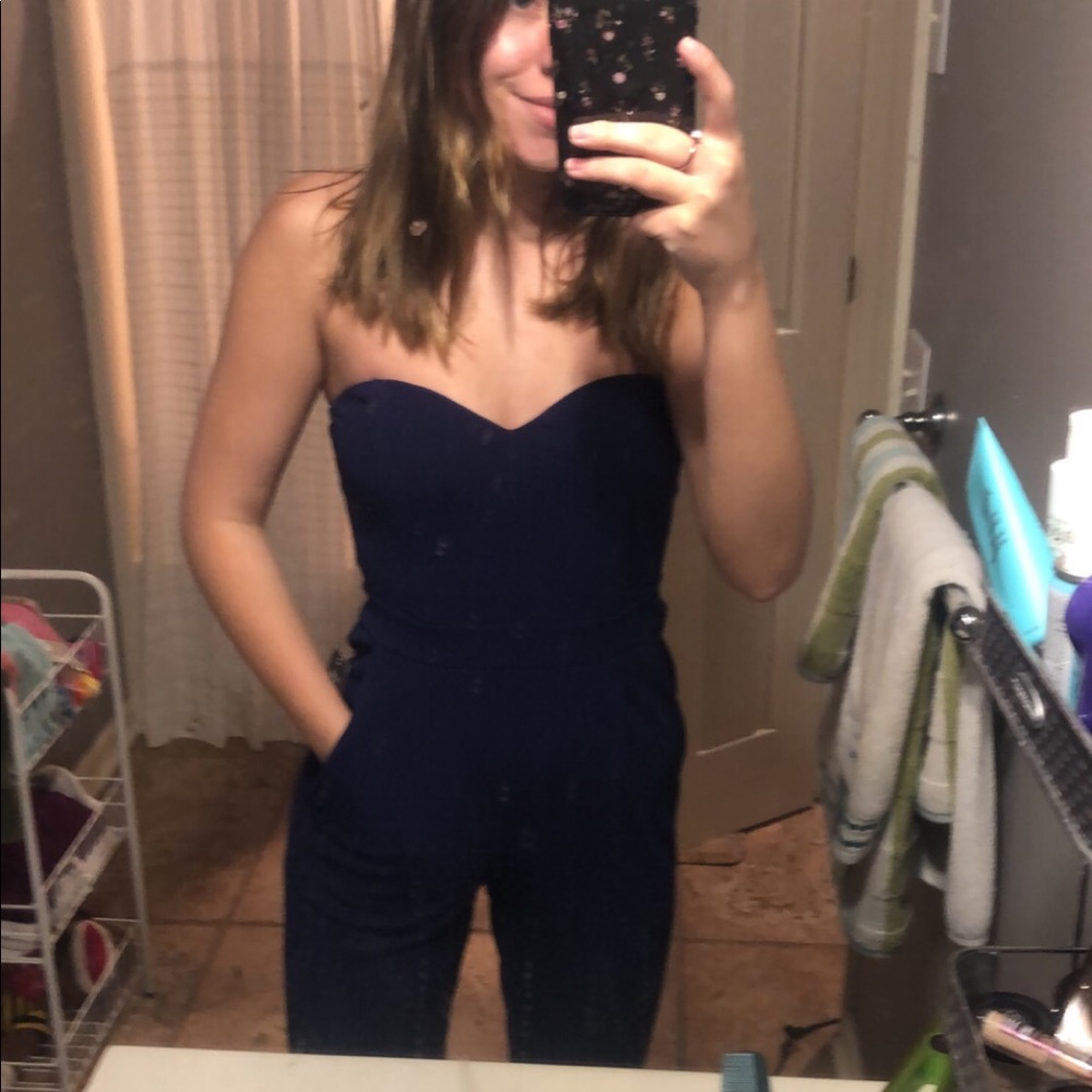 navy/purple jumpsuit